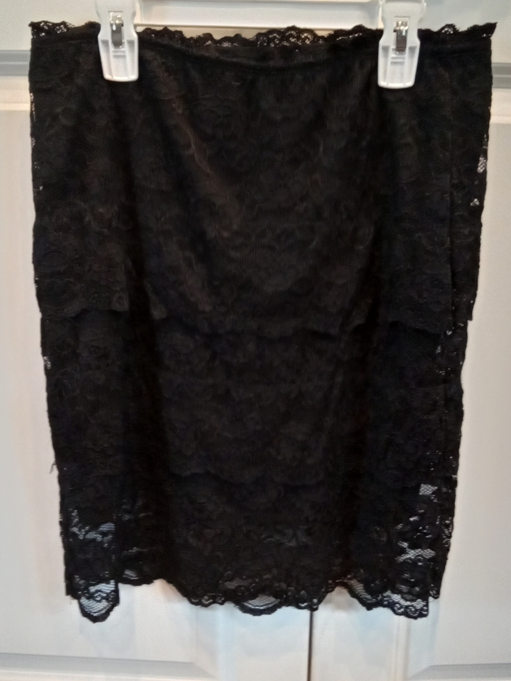 Black Lace Pencil Mini Skirt